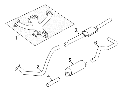 1999 Dodge Dakota Exhaust Manifold Catalytic Converter Diagram for 52103269AA