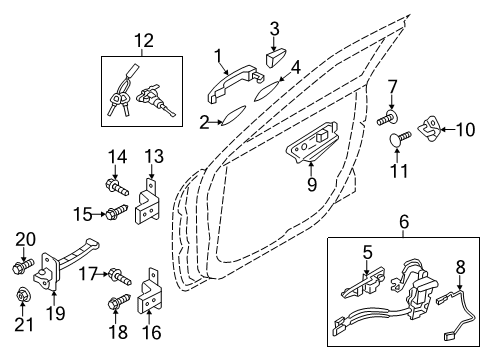 2022 Hyundai Veloster N Lock & Hardware Base Assembly-Front Door Outside Handle LH Diagram for 82655-J3000