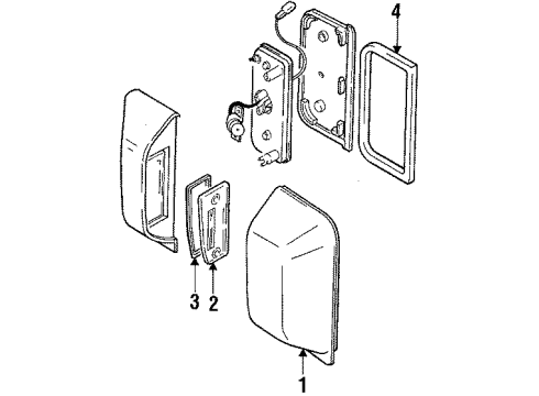 1988 Chevrolet Sprint License Lamps Lamp Asm, Rear License Diagram for 96057355