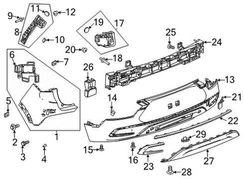 2020 Buick Encore GX Bumper & Components - Rear Outer Molding Diagram for 42598771