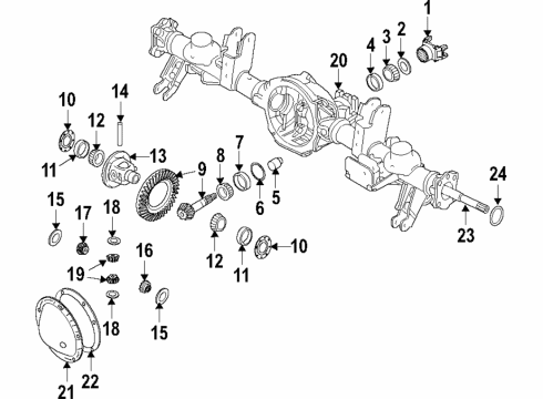 2022 Ram 1500 Rear Axle, Differential, Propeller Shaft Axle Rear Shaft Left Diagram for 68272113AA