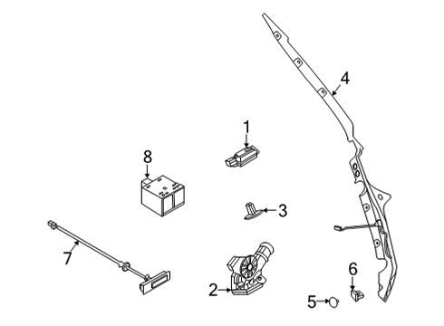 2021 Nissan Rogue Lock & Hardware Switch Assy-Trunk Opener Diagram for 25380-6RA0A