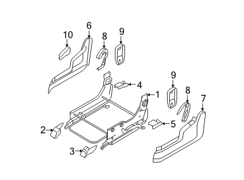 2009 Kia Sportage Tracks & Components Knob-Front Seat RECLINER RH Diagram for 882241F000EZ