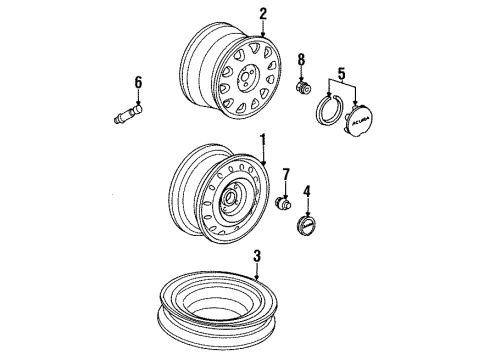 1994 Acura Vigor Wheels Disk, Wheel (15X6Jj) (Kanai) (Nabular Silver Metallic) Diagram for 42700-SL5-A12