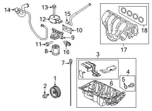 2021 Ford Transit Connect Engine Parts, Mounts, Cylinder Head & Valves, Camshaft & Timing, Oil Pan, Oil Pump, Crankshaft & Bearings, Pistons, Rings & Bearings, Variable Valve Timing Oil Pan Drain Plug Diagram for EJ7Z-6730-B