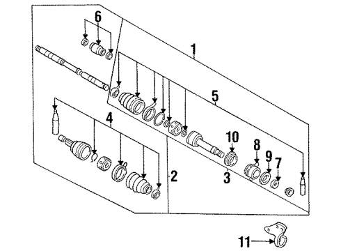 1994 Nissan Altima Drive Axles - Front Shaft Assembly Diagram for 39100-2B101