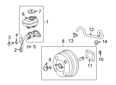 2008 Pontiac G8 Hydraulic System Cylinder Asm-Brake Master Diagram for 92204975