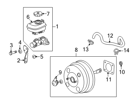 2009 Pontiac G8 Dash Panel Components Hose-Power Brake Booster Vacuum Diagram for 92159716