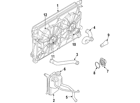 2005 Chrysler Pacifica Cooling System, Radiator, Water Pump, Cooling Fan Motor-Radiator Fan Diagram for 5159081AB