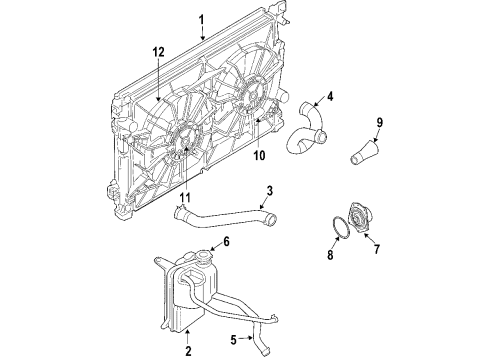 2005 Chrysler Pacifica Cooling System, Radiator, Water Pump, Cooling Fan Motor-Radiator Fan Diagram for 5102431AA