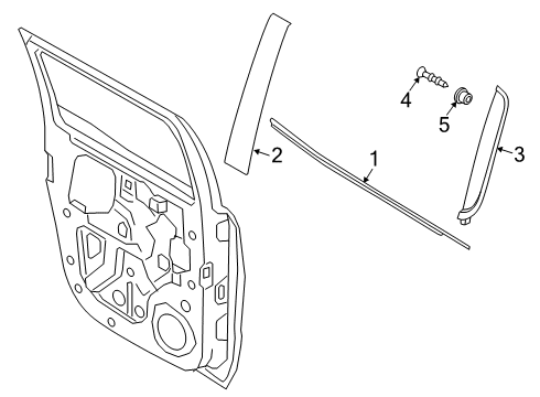 2021 Ford Ranger Exterior Trim - Rear Door Applique Diagram for KB3Z-26275A36-AB