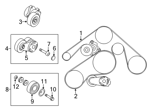 2017 Infiniti Q70L Belts & Pulleys Bolt Diagram for 11298-3J200