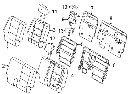 2017 Ford Explorer Second Row Seats Headrest, Outer Diagram for FB5Z-78611A08-AF