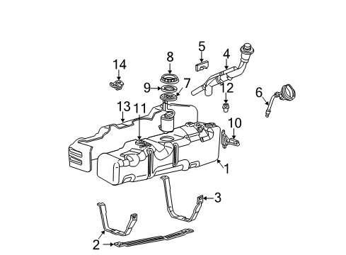 2006 Ford F-350 Super Duty Fuel System Components Fuel Pump Gasket Diagram for XC3Z-9276-AA
