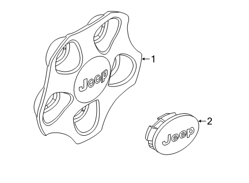 2018 Jeep Renegade Wheel Covers & Trim Wheel Center Cap Diagram for 5VC50LAUAA