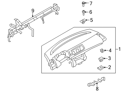 2010 BMW 135i Cluster & Switches, Instrument Panel Plug-In Retainer Diagram for 07147209650