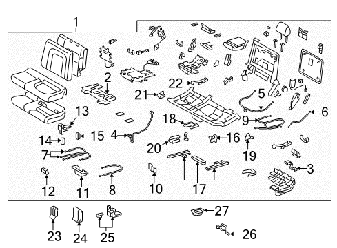 2015 Toyota Land Cruiser Second Row Seats Cover Diagram for 71369-60010-A1