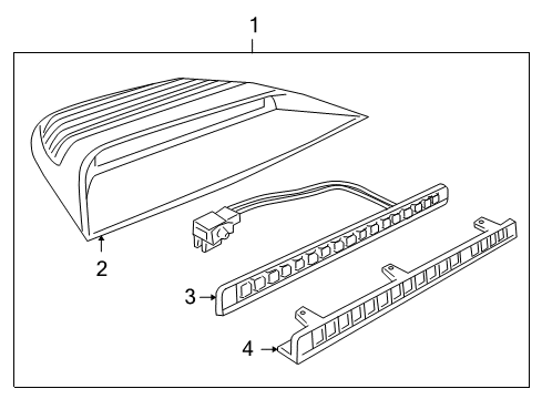 2005 Pontiac GTO High Mount Lamps Lamp Asm-High Mount Stop *Anthracite Diagram for 92208924