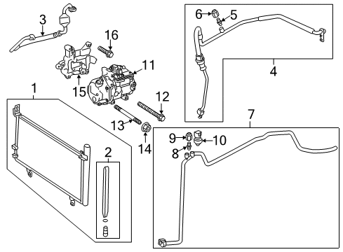 2018 Toyota Avalon Air Conditioner Evaporator Core Diagram for 88501-06240