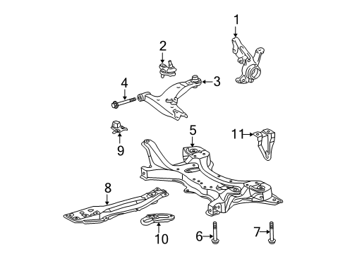 2012 Toyota Corolla Front Suspension Components, Lower Control Arm, Stabilizer Bar Dynamic Damper Diagram for 51227-02060
