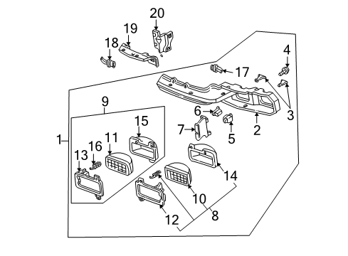 1993 Chevrolet Camaro Headlamps Support Asm-Headlamp Inner Diagram for 10276145