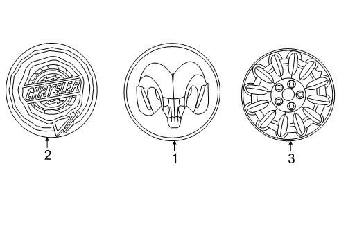 2008 Chrysler Town & Country Wheel Covers & Trim Wheel Cover Diagram for 4743813AB