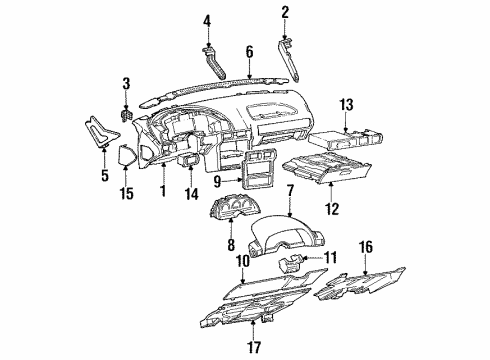 1993 Chevrolet Beretta Instrument Panel Gauge Cluster Diagram for 16163721