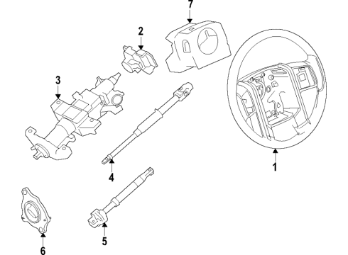 2020 Ford Police Interceptor Utility Steering Column & Wheel, Steering Gear & Linkage Steering Column Diagram for L1MZ-3C529-B