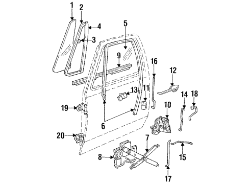 1985 Dodge Ramcharger Door & Components Window Regulator Motor Diagram for R4467283