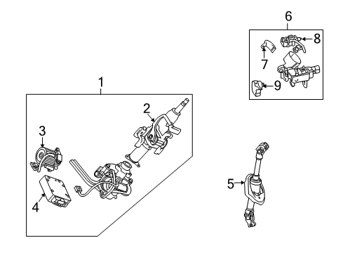 2010 Saturn Vue Steering Column, Steering Wheel & Trim Motor Assembly Diagram for 19368295