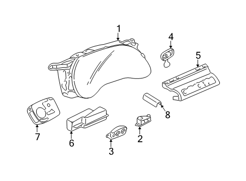 2001 Cadillac DeVille Switches Heater & Air Conditioner Control Assembly Diagram for 10359470