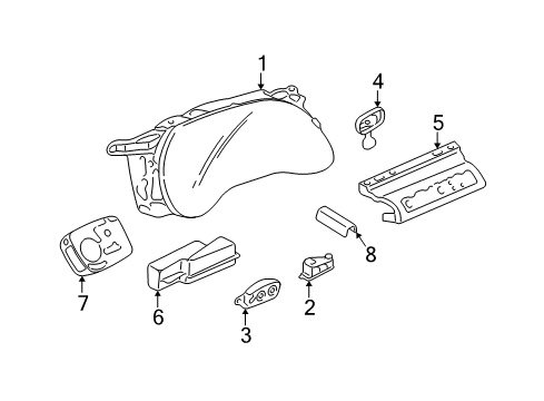 2004 Cadillac DeVille Cluster & Switches, Instrument Panel Switch Asm-Headlamp Auto Control *Cashmere E Diagram for 25751732