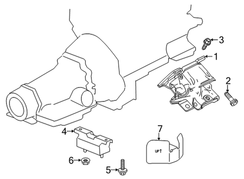 2021 Chevrolet Silverado 2500 HD Engine & Trans Mounting Motor Mount Bolt Diagram for 11548553