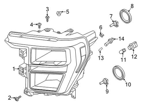 2021 Ford F-150 Headlamps Headlamp Assembly Fastener Diagram for -W720745-S300