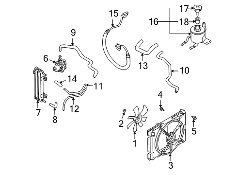 2004 Infiniti Q45 Cooling System, Radiator, Water Pump, Cooling Fan, Hydraulic System Screw Hex Diagram for 08146-6125G