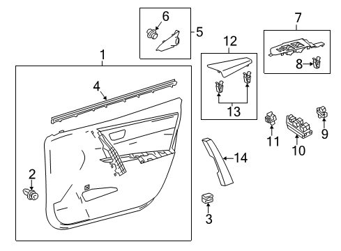 2019 Toyota Corolla Rear Door Armrest Diagram for 74220-02240-B4