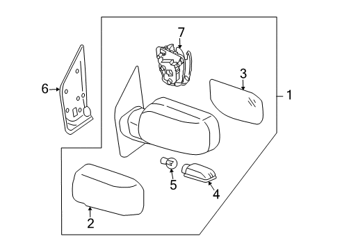2008 Infiniti QX56 Outside Mirrors Mirror Assembly-Outside R Diagram for 96301-ZC900