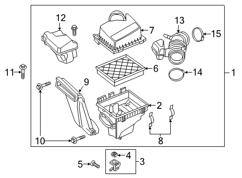 2017 Lincoln Continental Air Intake Air Cleaner Assembly Diagram for GD9Z-9600-A