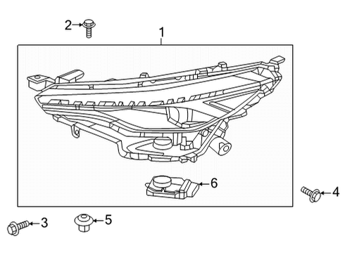 2022 Toyota Corolla Cross Headlamp Components Module Diagram for 89907-16020