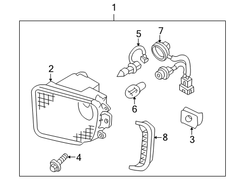 2003 Infiniti QX4 Fog Lamps Lamp Assembly-Fog, LH Diagram for 26155-3W725