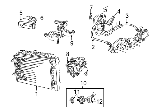 1998 Dodge B2500 A/C Condenser, Compressor & Lines CONDENSER-Air Conditioning Diagram for 55055471AB