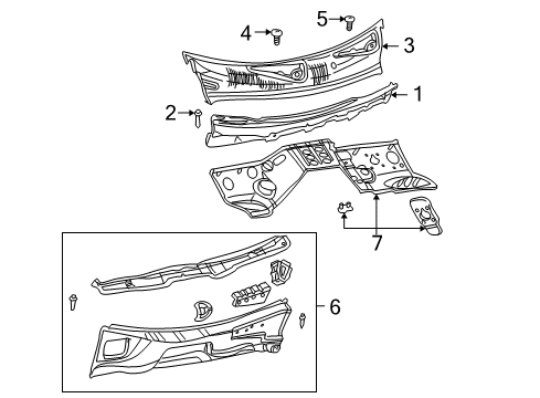 2003 Jeep Grand Cherokee Cowl Panel-Dash Diagram for 55135358AF