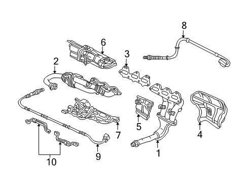 1998 Acura NSX Exhaust Manifold Cover B, Exhaust Manifold Diagram for 18121-PBY-J00