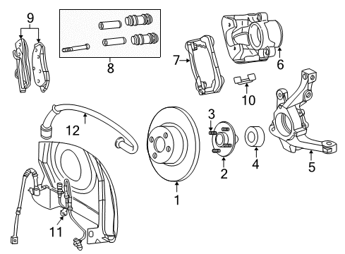 2005 Chrysler PT Cruiser Anti-Lock Brakes Front Steering Knuckle Diagram for 5272493AB