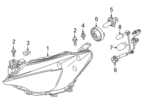 2020 Toyota Yaris Bulbs Headlamp Bulb Cover Diagram for 81135-WB001