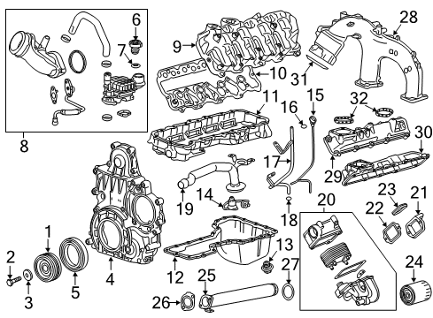 2017 GMC Sierra 3500 HD Filters Cooler Pipe Diagram for 12636733