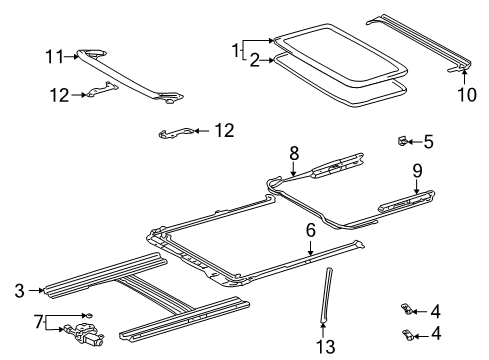 2003 Toyota Matrix Sunroof Drain Hose Diagram for 63247-02030