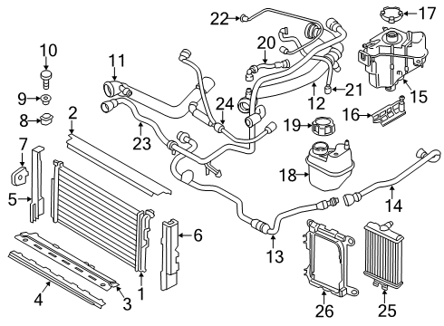 2017 BMW 430i Radiator & Components Engine Coolant Reservoir Hose Diagram for 17128623572