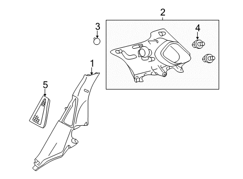 2011 Lexus CT200h Interior Trim - Quarter Panels GARNISH Assembly, Roof Side Diagram for 62480-76012-B1