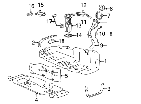 2007 GMC Canyon Fuel System Components Fuel Pump Diagram for 19331941